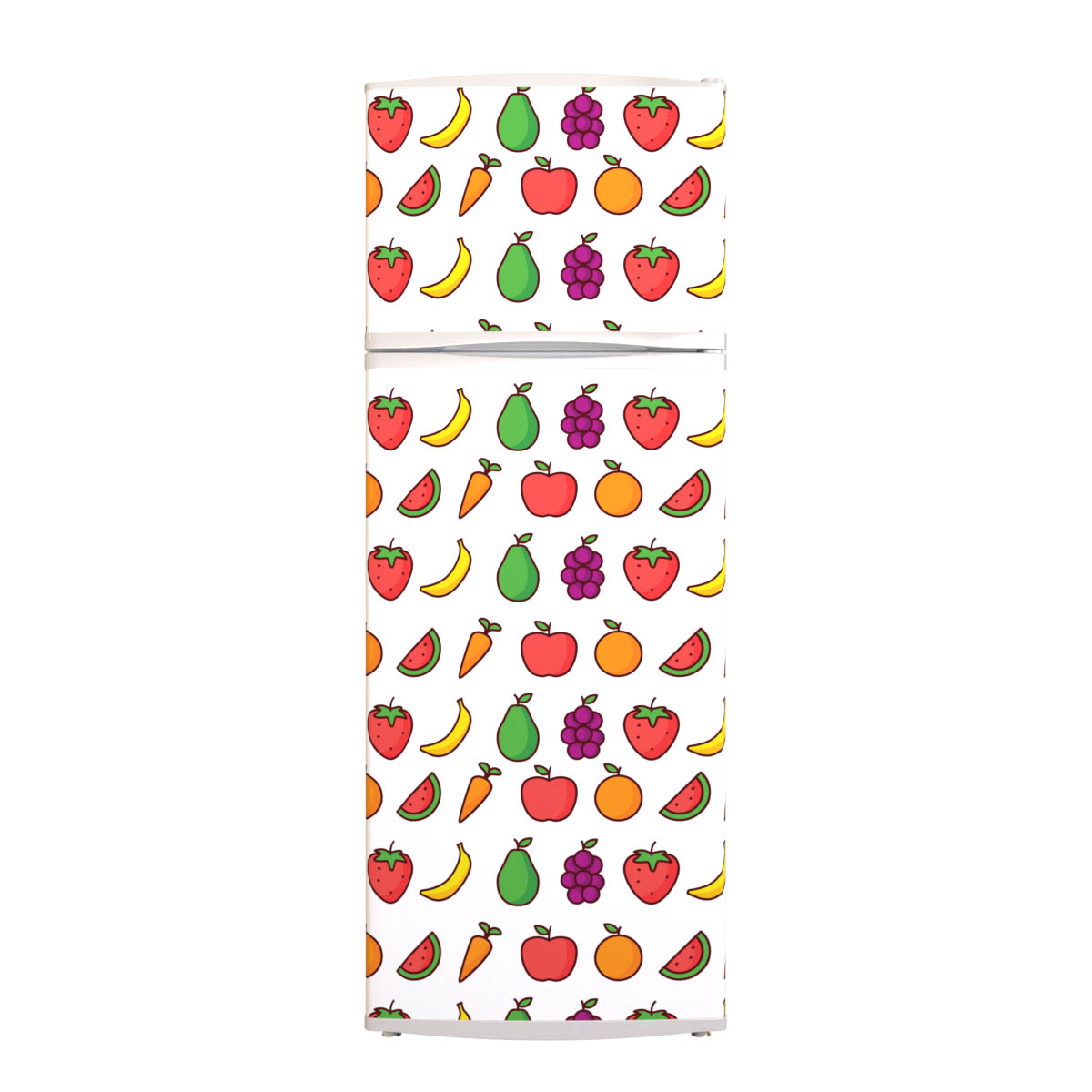 Fruits Muster1 Kühlschrankfolie Kühlschrank Aufkleber Frontansicht