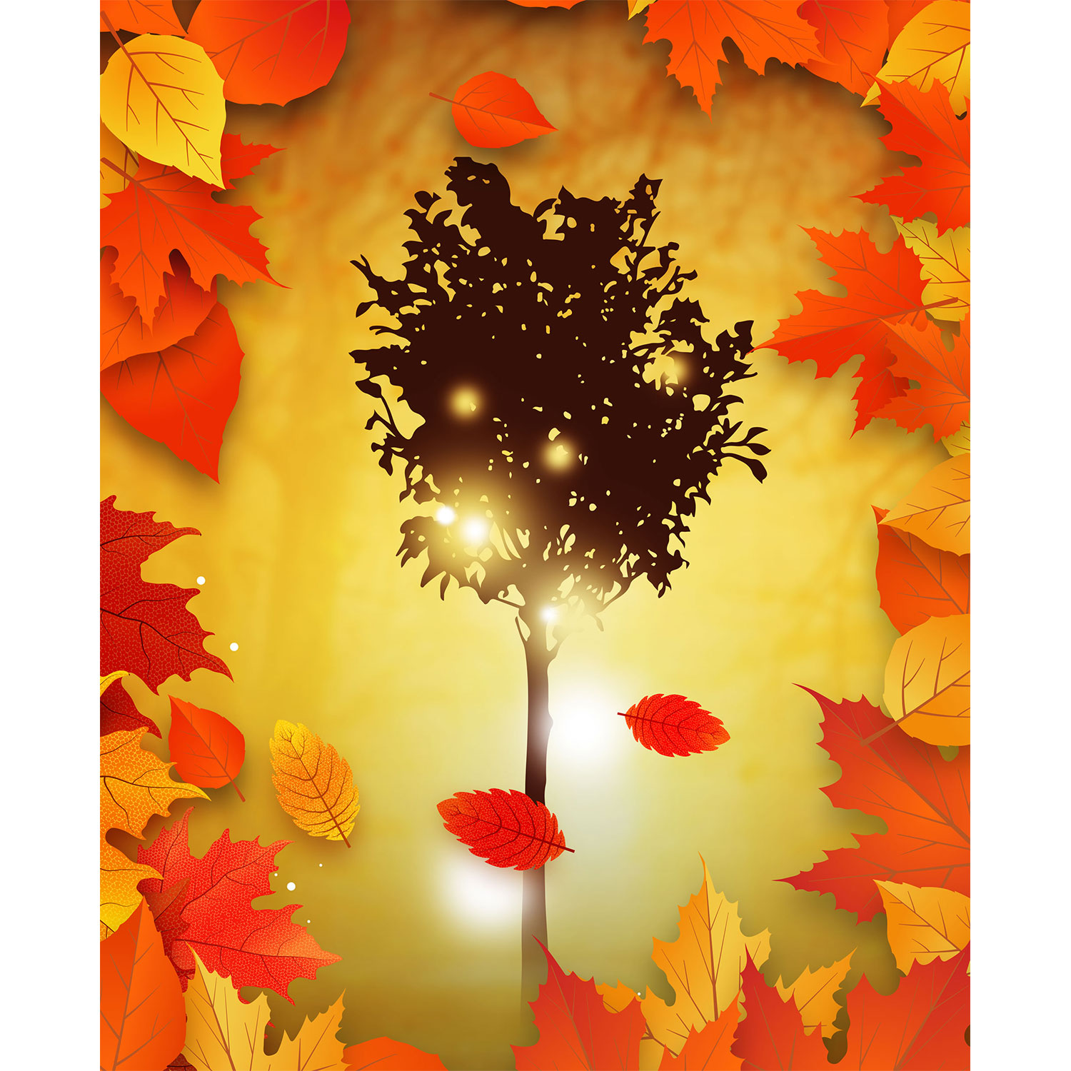 Herbst Design Kühlschrankfolie selbstklebend Wandtattoo