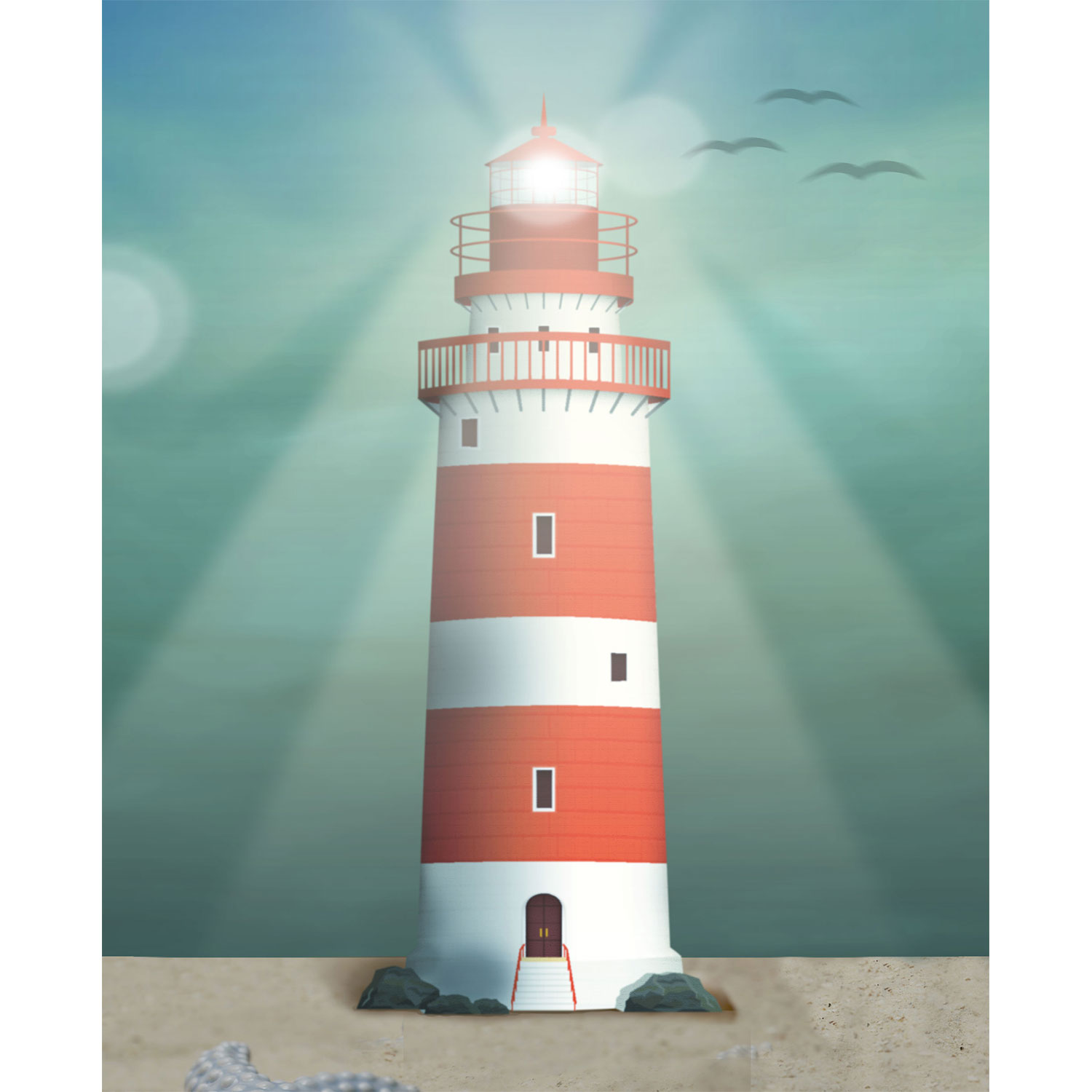 Leuchtturm Design Kühlschrankfolie selbstklebend Wandtattoo