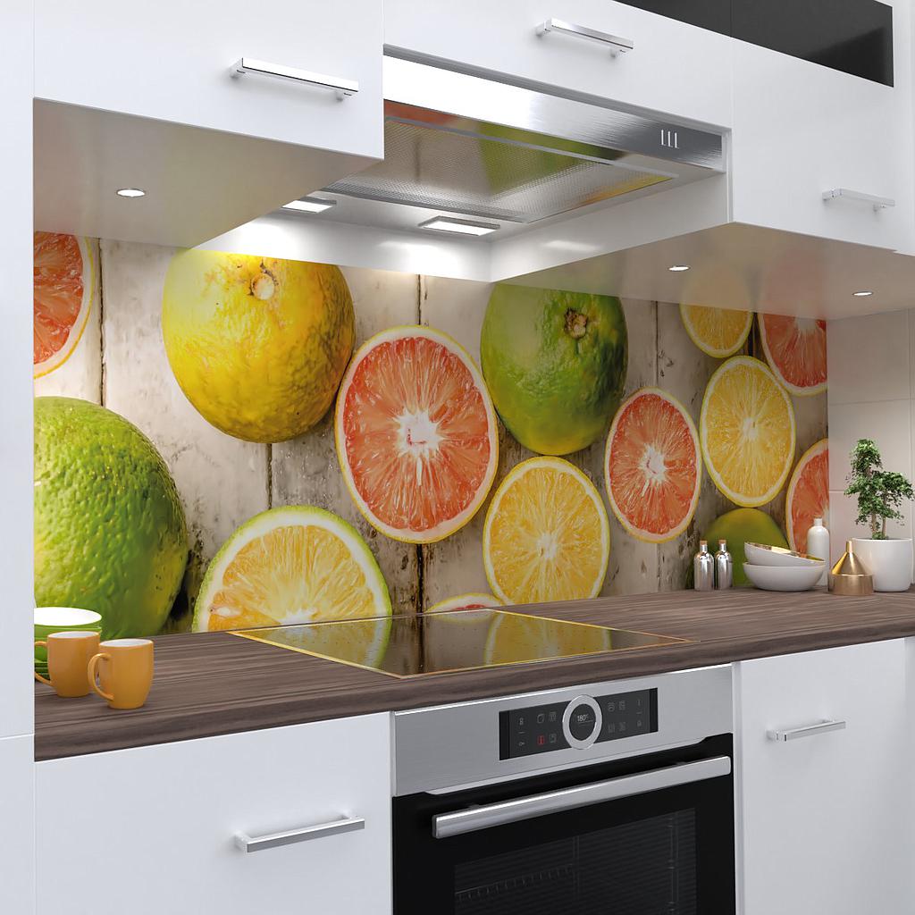 Citrusfrüchte Küchenrückwand selbstklebend Wandtattoo für Fliesenspiegel (Materialprobe DinA4)
