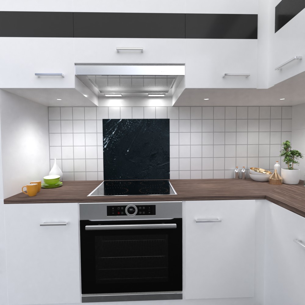 Schwarzes Gestein Küchenrückwand selbstklebend Wandtattoo für Fliesenspiegel
