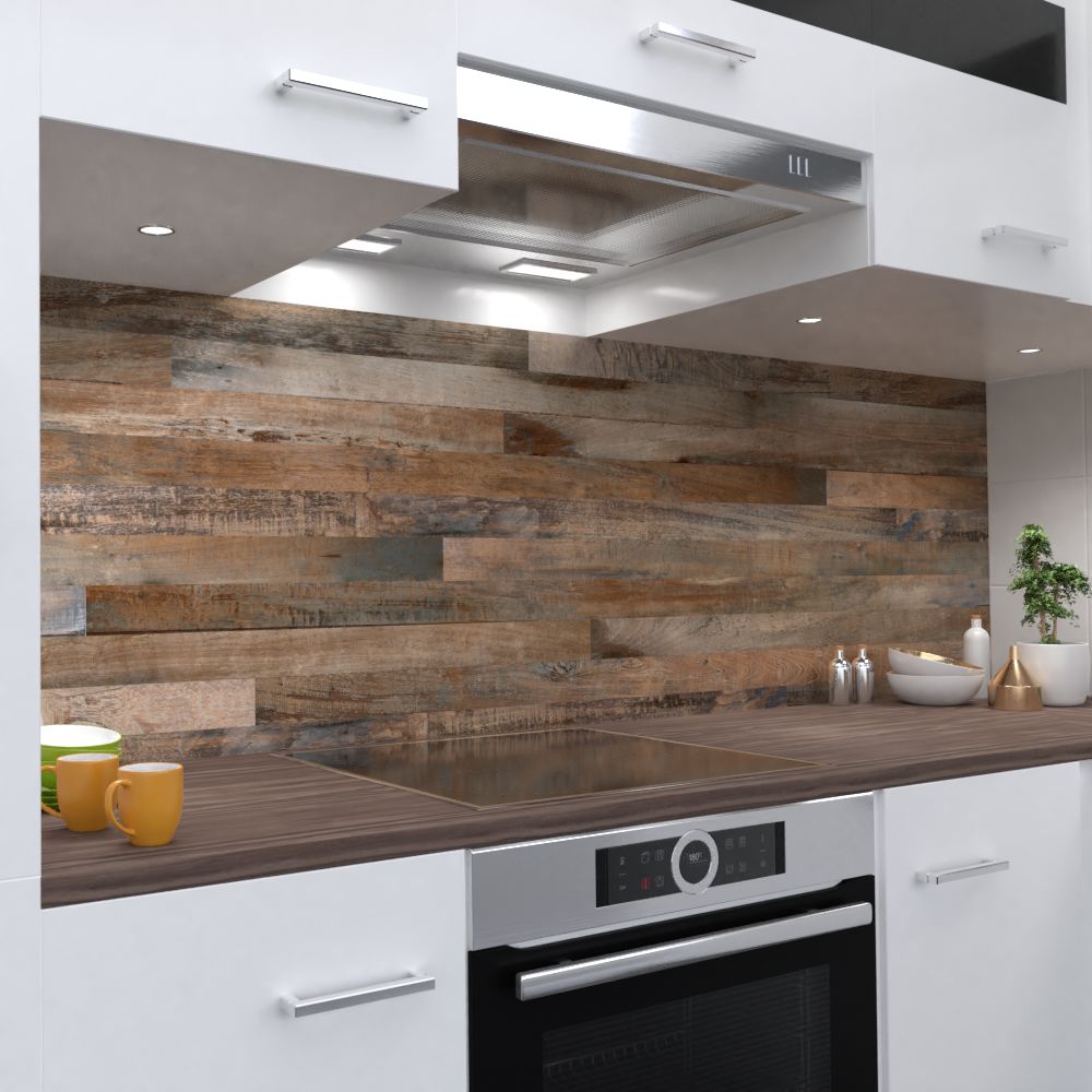 Holzrückwand Küchenrückwand selbstklebend Wandtattoo für Fliesenspiegel (Materialprobe DinA4)