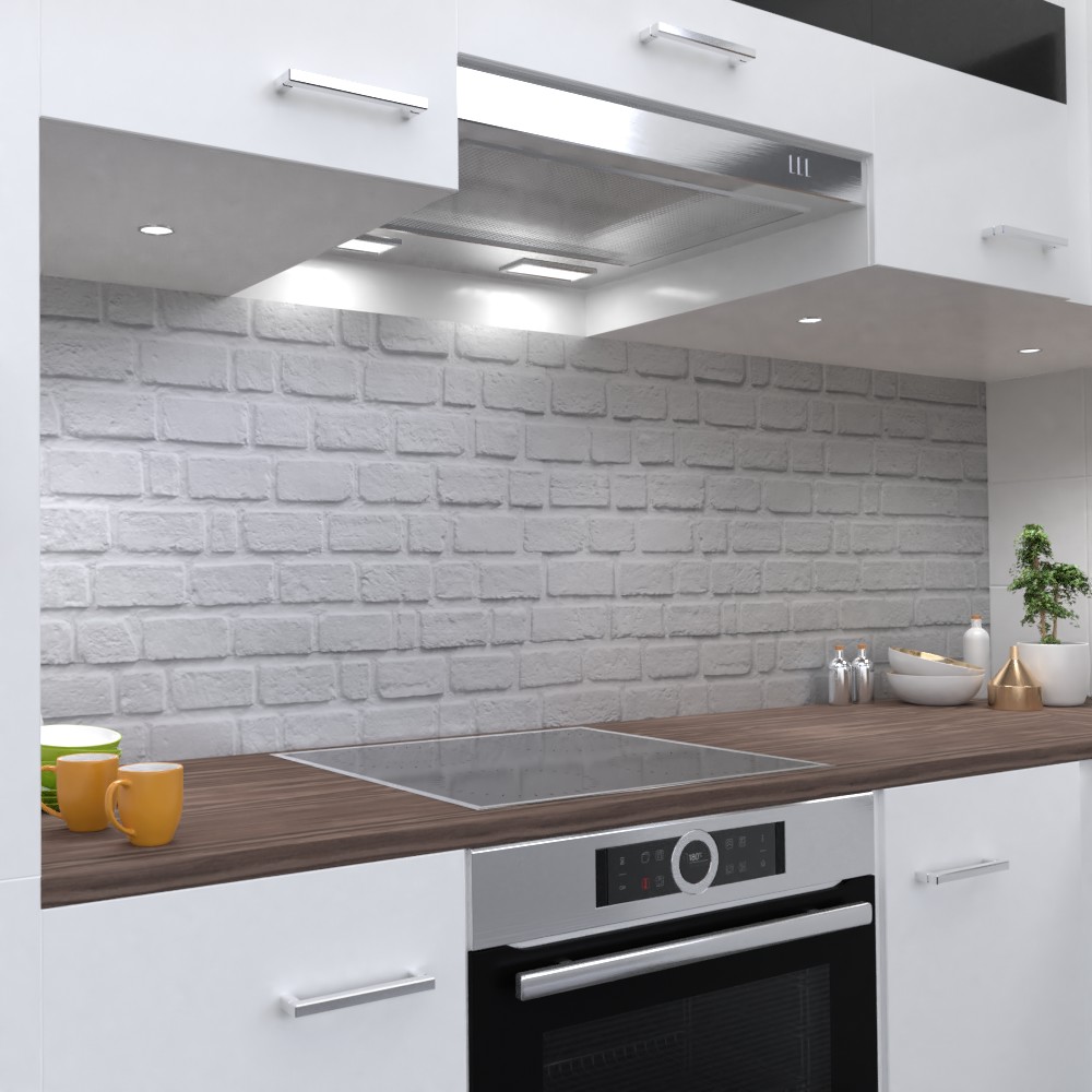 Klinker weiss Küchenrückwand selbstklebend Wandtattoo für Fliesenspiegel (Materialprobe DinA4)