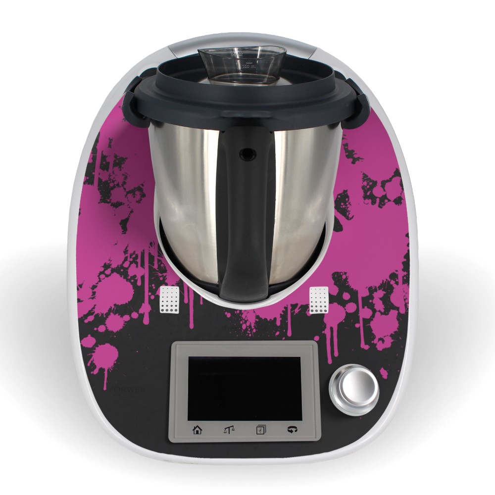 Aufkleber für Thermomix TM5 Sticker Vorwerk Color Splatter pink Folie Tattoo