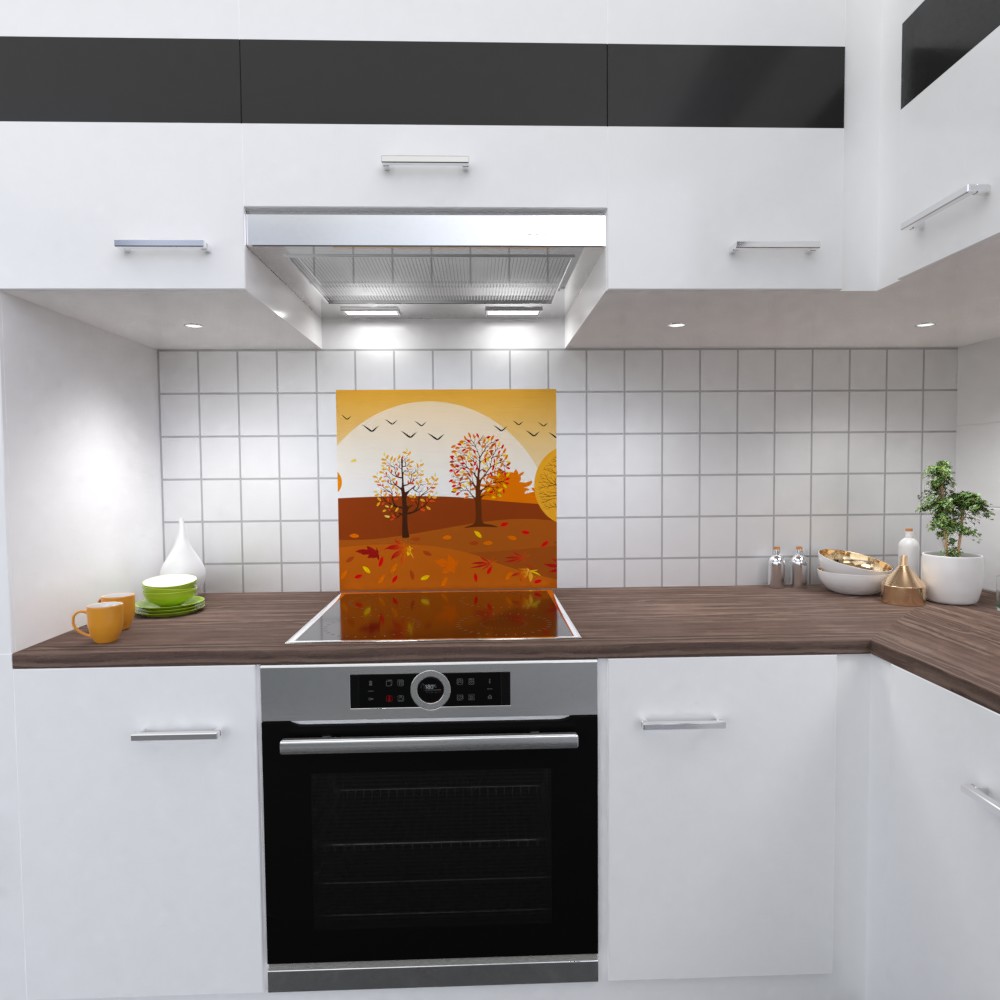 Herbst-Panorama Küchenrückwand selbstklebend Wandtattoo für Fliesenspiegel