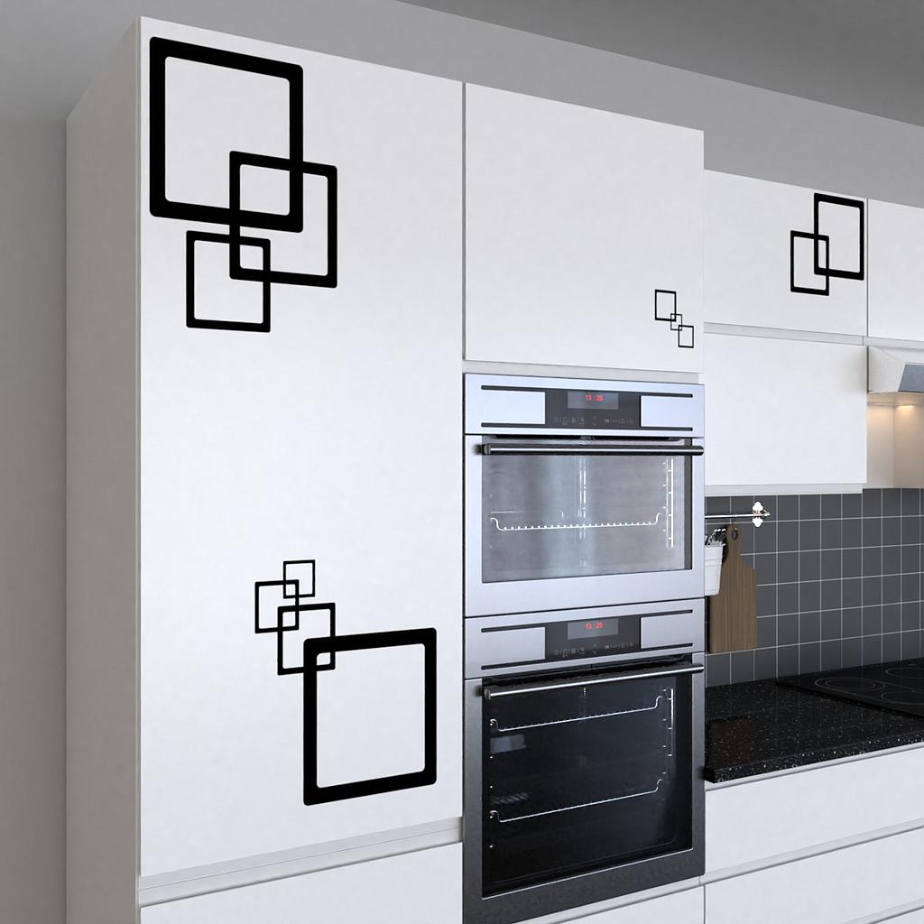 [K0031-03-20] Squares Design Küchenfolie selbstklebend Wandtattoo Möbelfolie