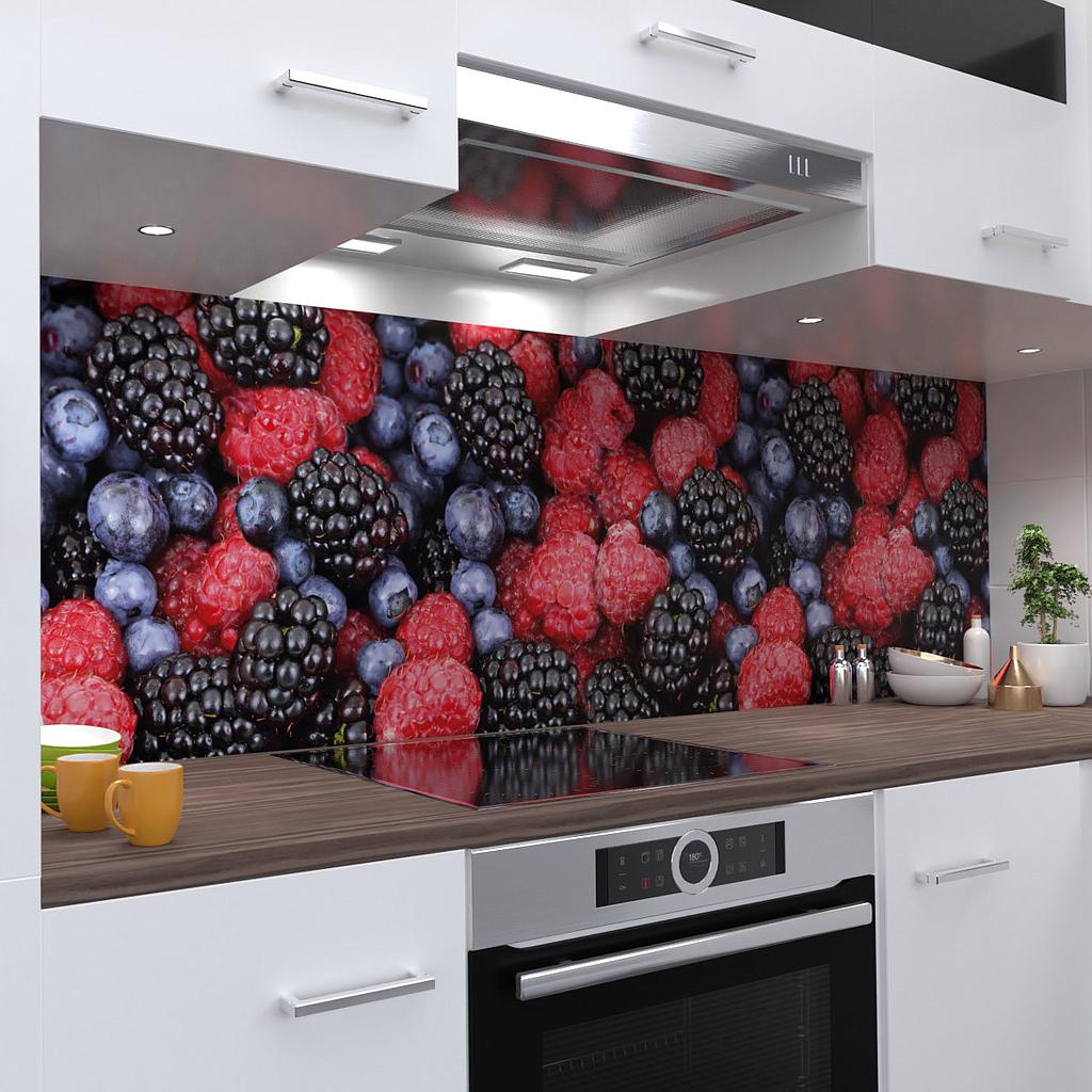 Waldbeeren Küchenrückwand selbstklebend Wandtattoo für Fliesenspiegel