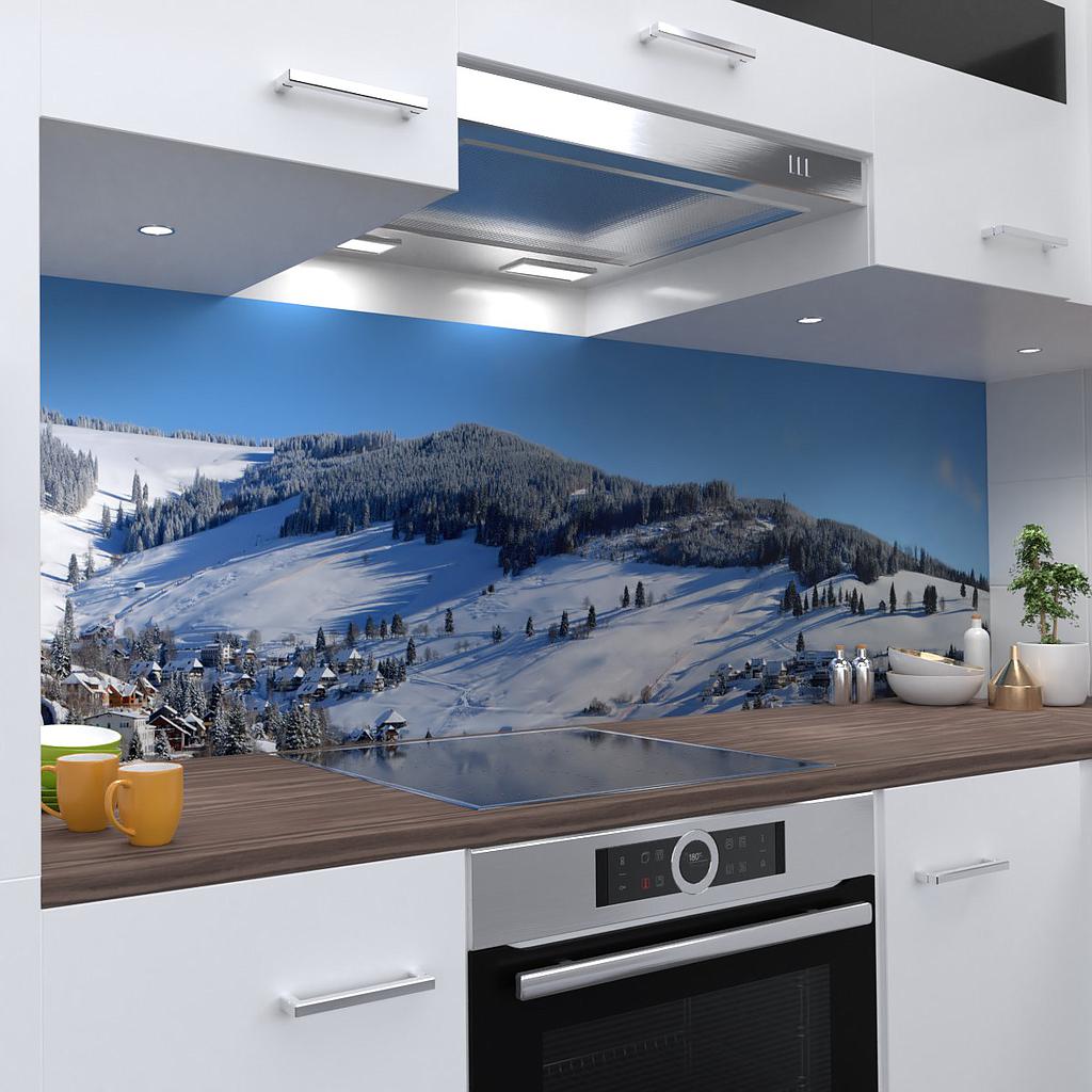 Winterlandschaft Küchenrückwand selbstklebend Wandtattoo für Fliesenspiegel