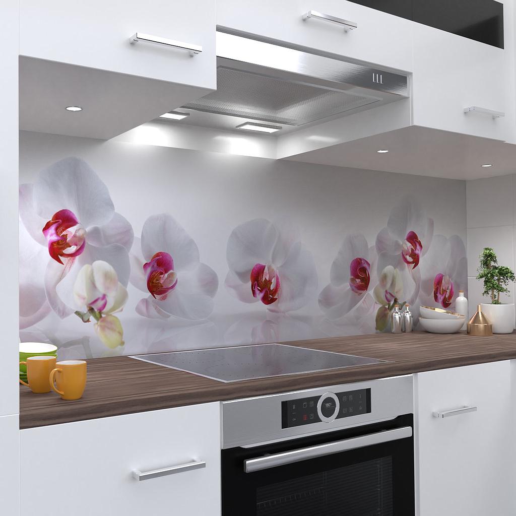 Orchidee Design Küchenrückwand selbstklebend Wandtattoo für Fliesenspiegel
