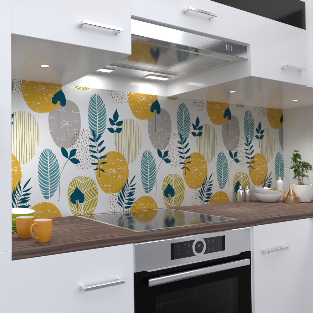Abstract Autumn Design Küchenrückwand selbstklebend Wandtattoo für Fliesenspiegel