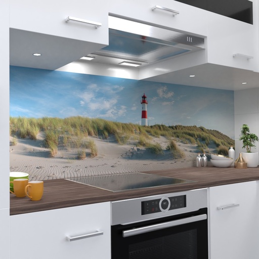 Leuchtturm Sylt Design Küchenrückwand selbstklebend Wandtattoo für Fliesenspiegel