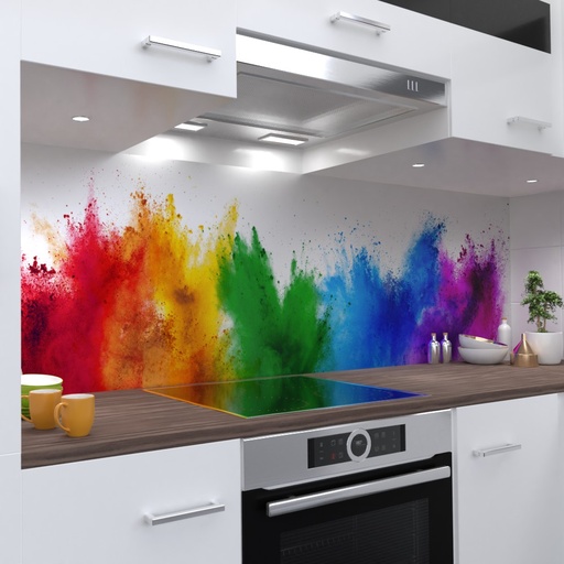 Rainbow Paint Küchenrückwand selbstklebend Wandtattoo für Fliesenspiegel