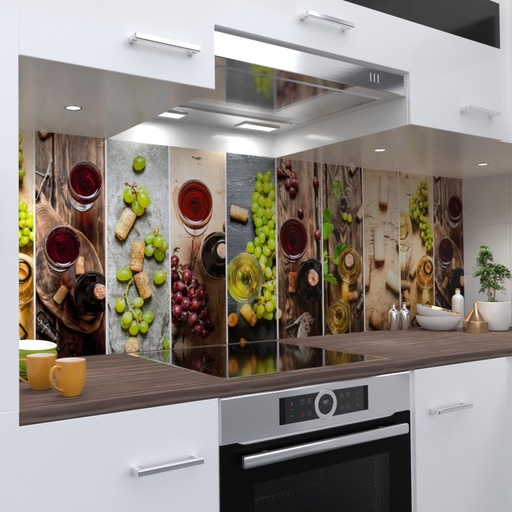 Weinkollage Küchenrückwand selbstklebend Wandtattoo für Fliesenspiegel