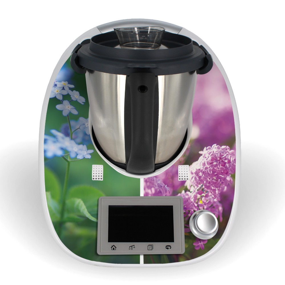 [K02239-03-25] Aufkleber für Thermomix TM5 Sticker Vorwerk Flower Collage Design Folie Tattoo