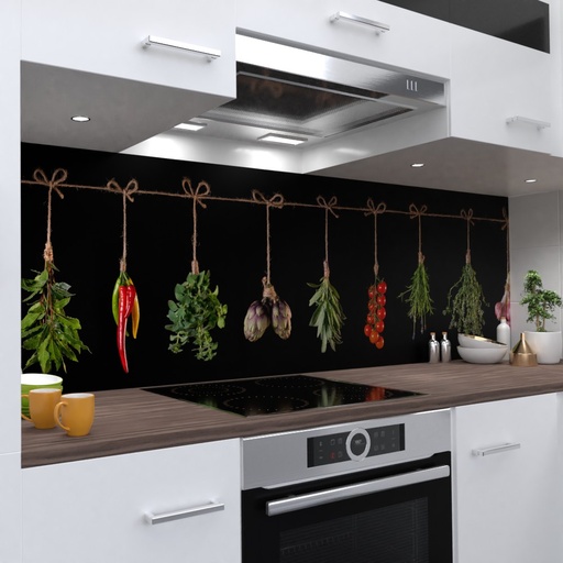 Fresh Vegetables and Spices Küchenrückwand selbstklebend Wandtattoo für Fliesenspiegel